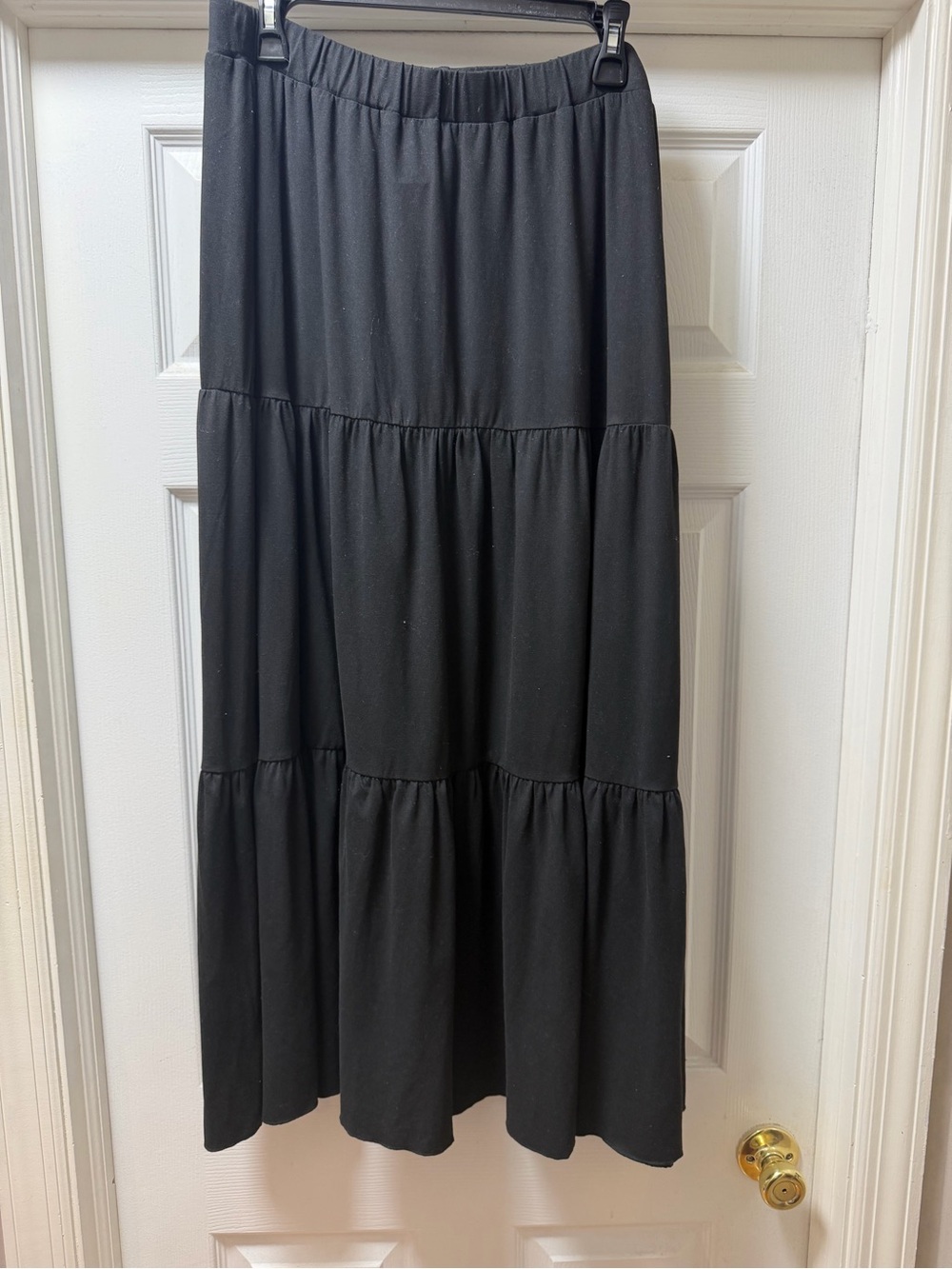 SHEIN Black Tiered Maxi Skirt